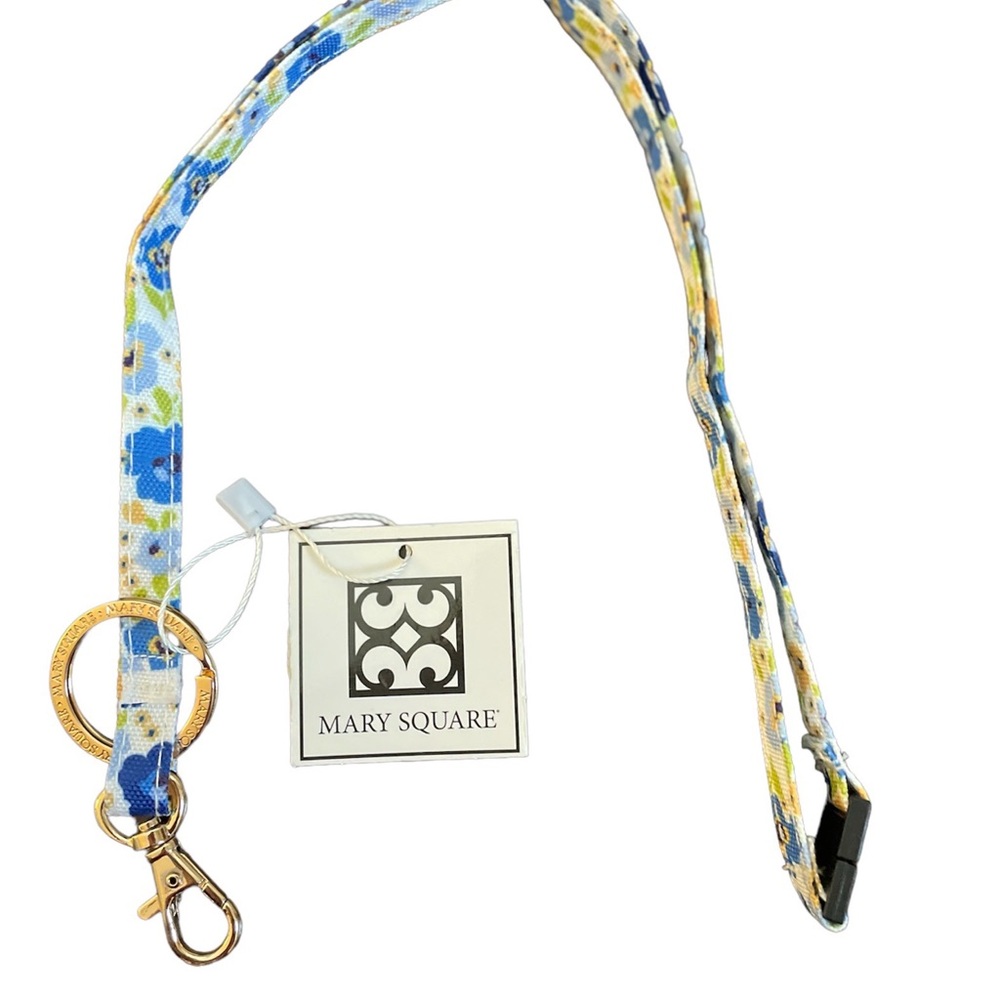 Mary Square Lanyard Keychain Holder - Floral - NWT